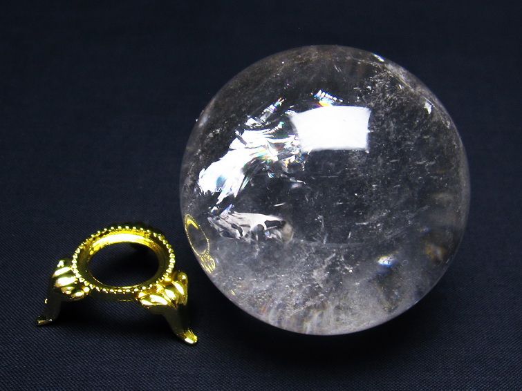 水晶 丸玉 虹入り 59mm 水晶玉 一点物 151-7192