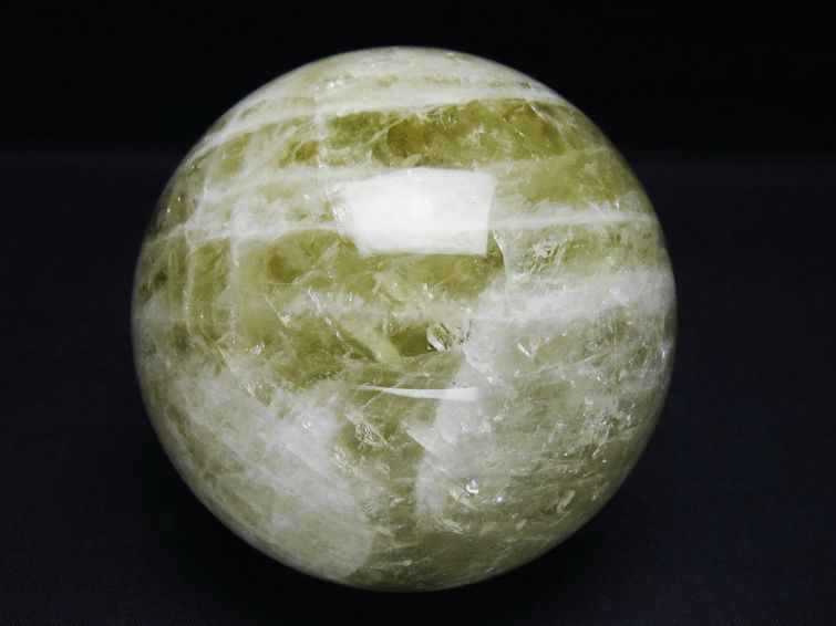 1.3Kg シトリンクォーツ 丸玉 95mm スフィア 置物 一点物 151-7529