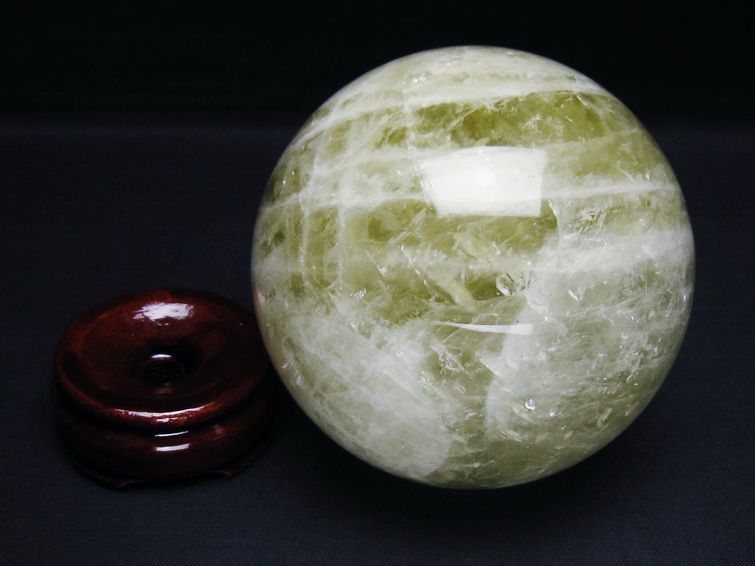 1.3Kg シトリンクォーツ 丸玉 95mm スフィア 置物 一点物 151-7529
