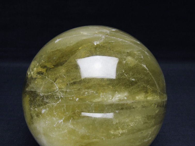 1.1Kg シトリンクォーツ 丸玉 90mm スフィア 置物 一点物 151-7550