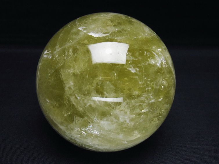 1.3Kg シトリンクォーツ 丸玉 95mm スフィア 置物 一点物 151-7552