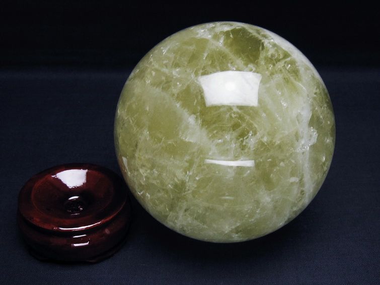 1.4Kg シトリンクォーツ 丸玉 98mm スフィア 置物 一点物 151-7553