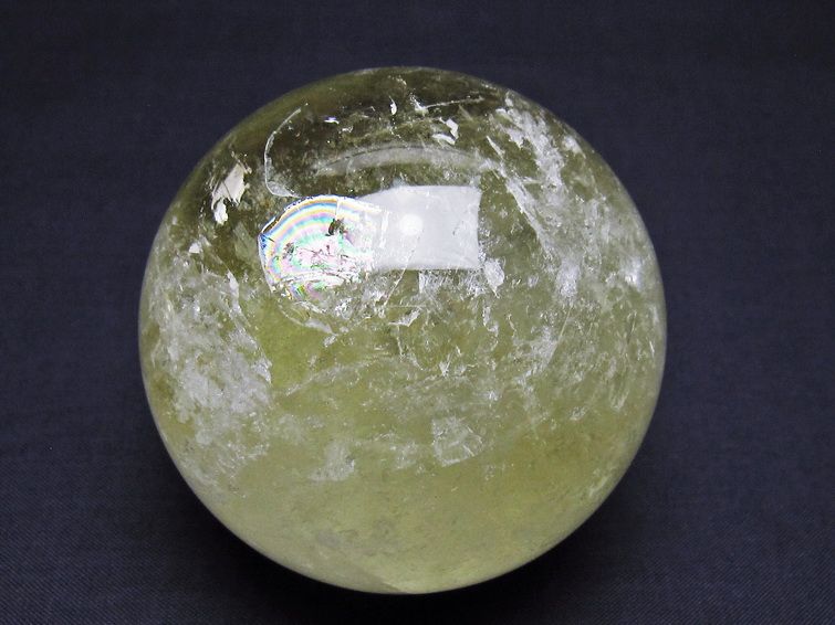 シトリン 丸玉 虹入り 70mm シトリンクォーツ スフィア 一点物 151-7927