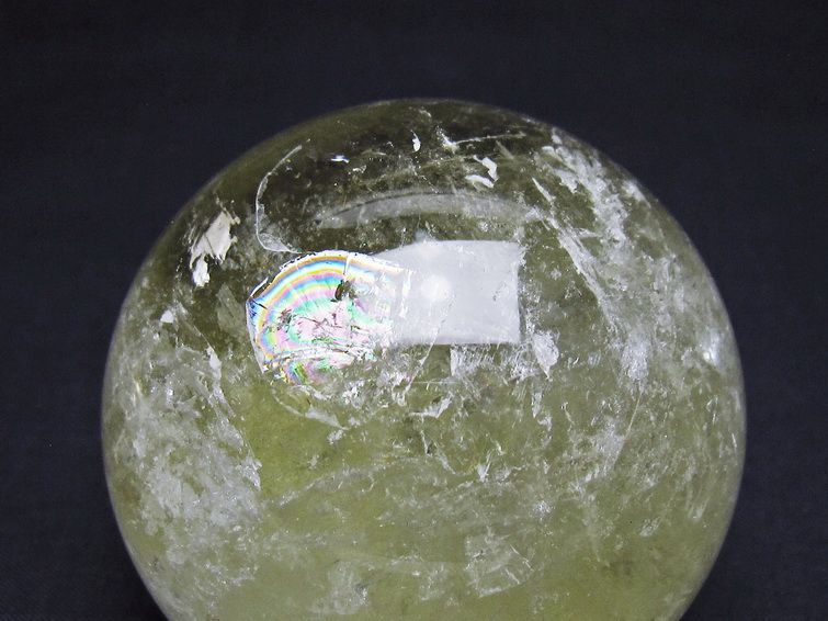 シトリン 丸玉 虹入り 70mm シトリンクォーツ スフィア 一点物 151-7927