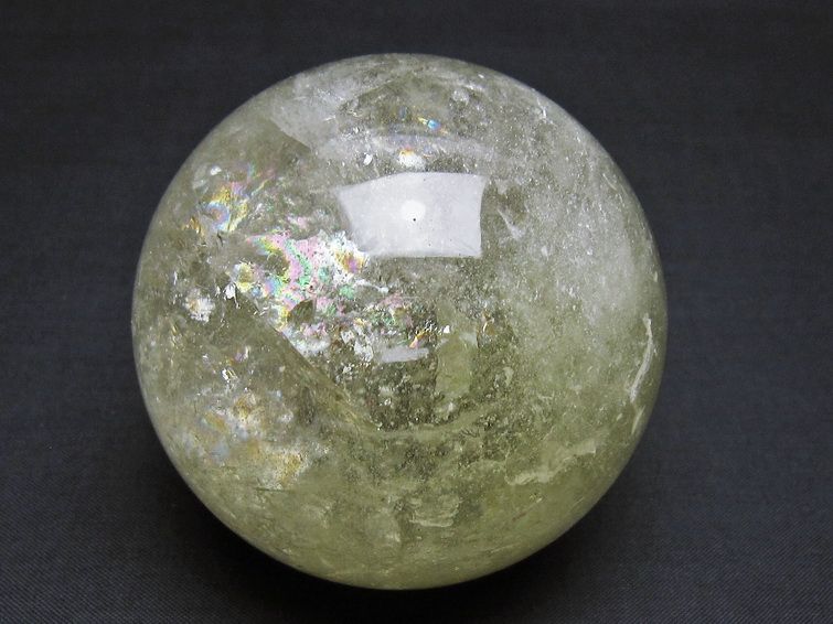 シトリン 丸玉 虹入り 72mm シトリンクォーツ スフィア 一点物 151-7934