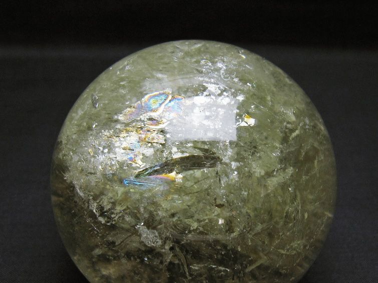 シトリン 丸玉 虹入り 77mm シトリンクォーツ スフィア 一点物 151-7948