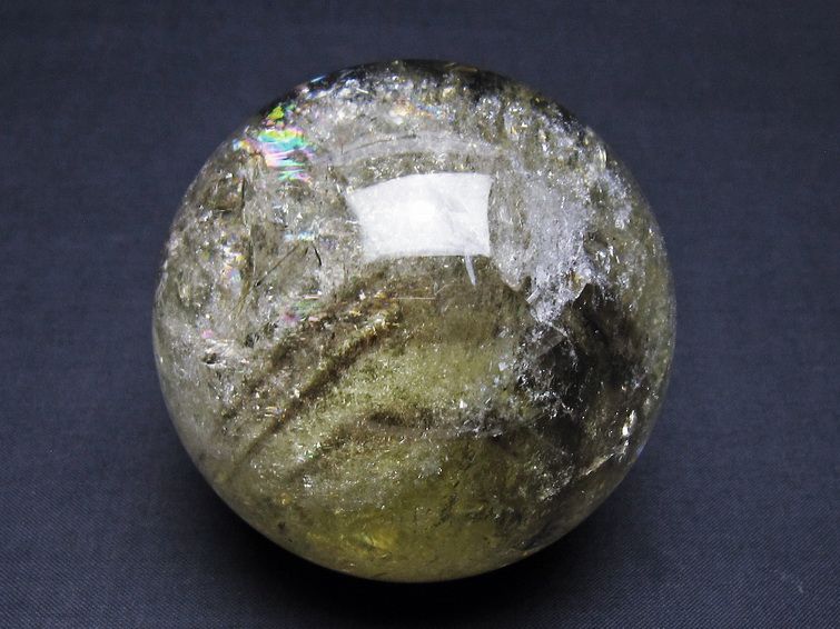 シトリン 丸玉 虹入り 74mm シトリンクォーツ スフィア 一点物 151-7949