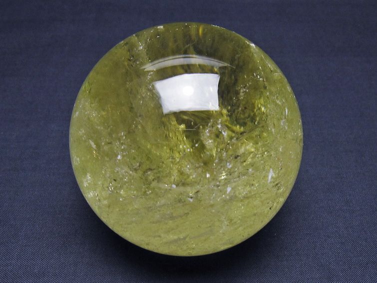 シトリン 丸玉 虹入り 75mm シトリンクォーツ スフィア 一点物 151-7950