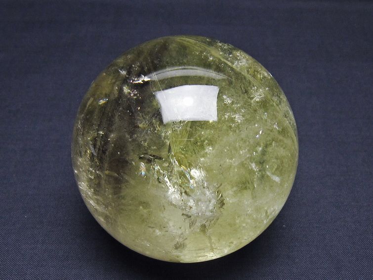 シトリン 丸玉 虹入り 75mm シトリンクォーツ スフィア 一点物 151-7951