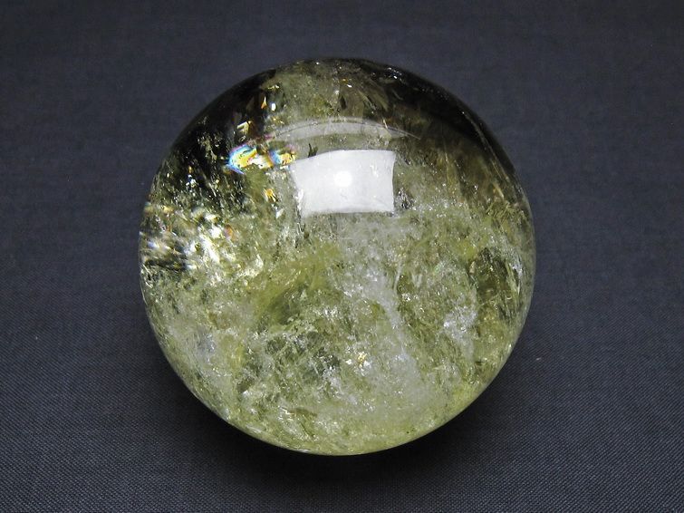 シトリン 丸玉 虹入り 64mm シトリンクォーツ スフィア 一点物 151-7954