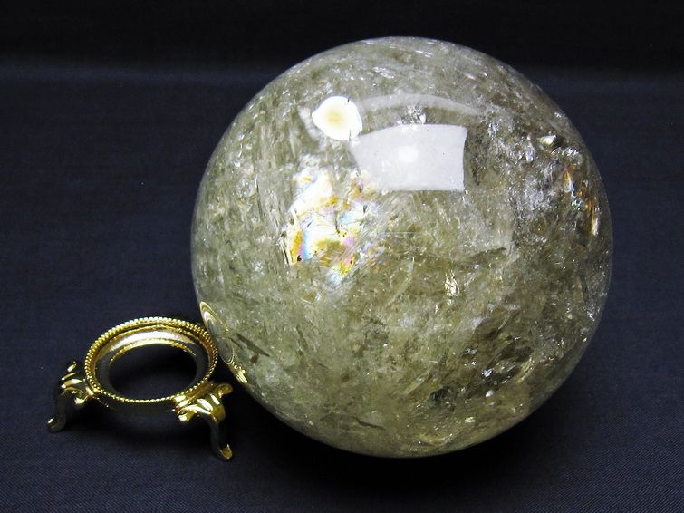 1.1Kg シトリン 丸玉 虹入り 89mm シトリンクォーツ スフィア 一点物 151-7988