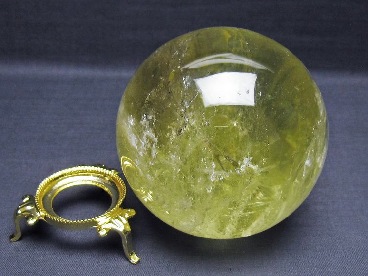 1.3Kg シトリン 丸玉 95mm シトリンクォーツ スフィア 一点物 151-8004