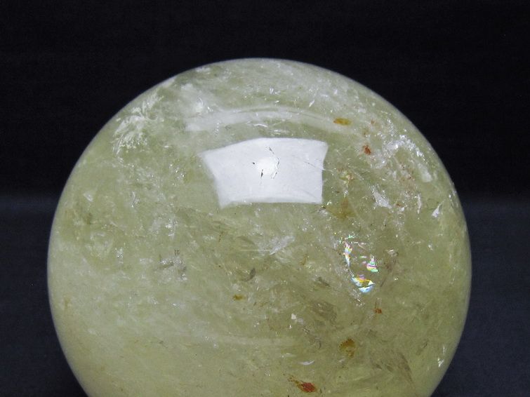 1.5Kg シトリン 丸玉 虹入り 105mm シトリンクォーツ スフィア 一点物 151-8008