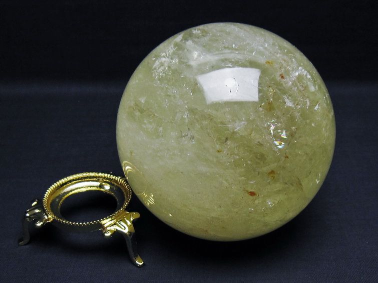 1.5Kg シトリン 丸玉 虹入り 105mm シトリンクォーツ スフィア 一点物 151-8008