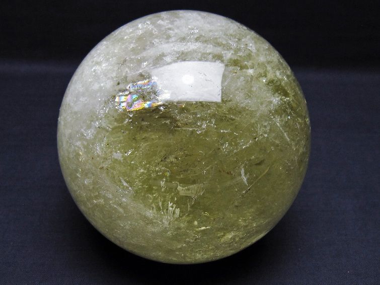 1.6Kg シトリン 丸玉 虹入り 105mm シトリンクォーツ スフィア 一点物 151-8020