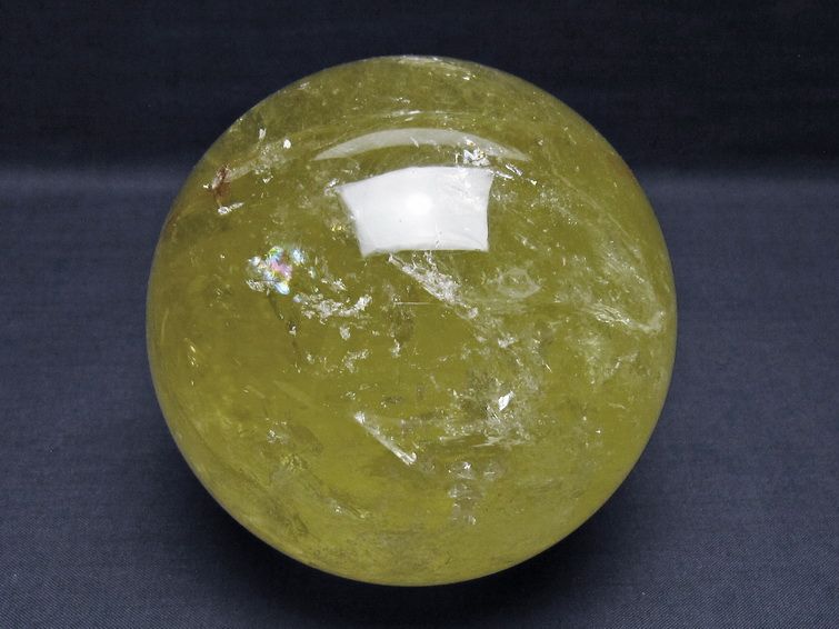 1.6Kg シトリン 丸玉 虹入り 107mm シトリンクォーツ スフィア 一点物 151-8022