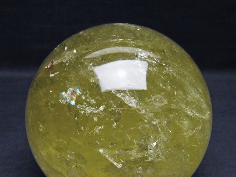 1.6Kg シトリン 丸玉 虹入り 107mm シトリンクォーツ スフィア 一点物 151-8022