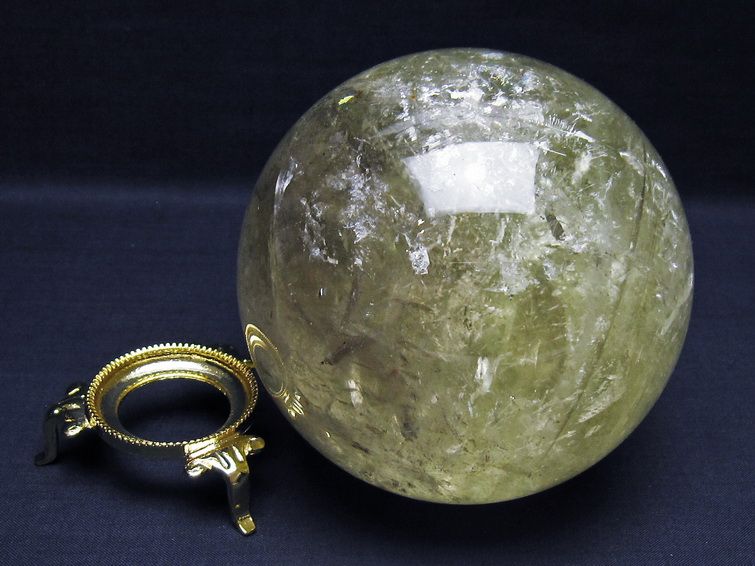 1.8Kg シトリン 丸玉 虹入り 113mm シトリンクォーツ スフィア 一点物 151-8030