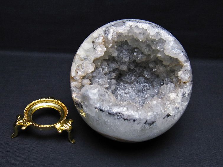 1.4Kg アゲート 笑口丸玉 ブラジル産 120mm ジオード スフィア 一点物 151-8279