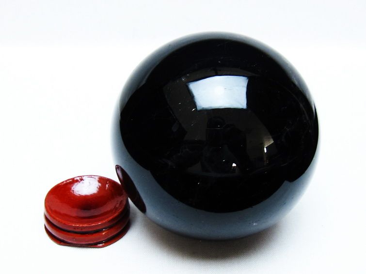 モリオン 丸玉 80mm 黒水晶 丸玉 一点物 151-8507