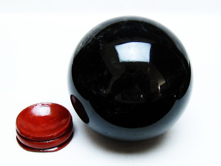 モリオン 丸玉 74mm 黒水晶 丸玉 一点物 151-8515