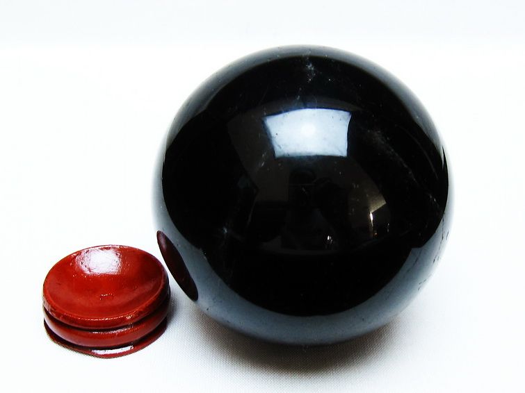 モリオン 丸玉 77mm 黒水晶 丸玉 一点物 151-8517