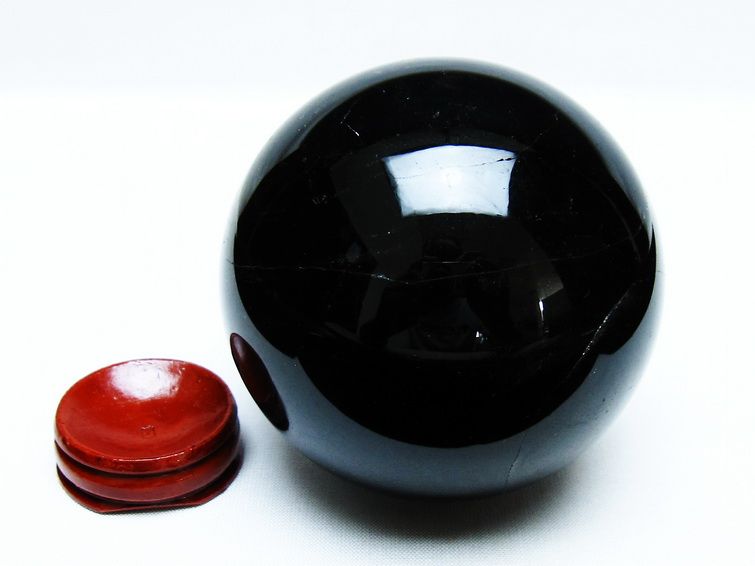 モリオン 丸玉 78mm 黒水晶 丸玉 一点物 151-8518