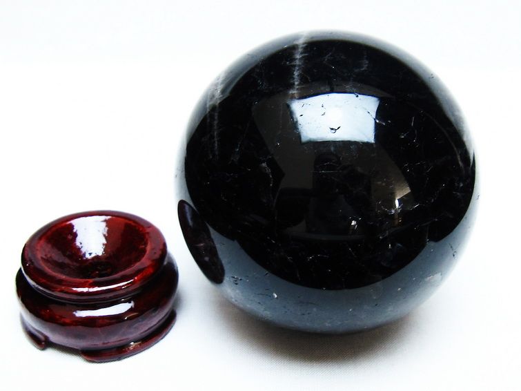 モリオン 丸玉 83mm 黒水晶 丸玉 モリオン スフィア 一点物 151-8522