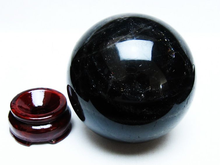 モリオン 丸玉 87mm 黒水晶 丸玉 モリオン スフィア 一点物 151-8527