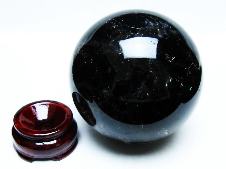 1Kg モリオン 丸玉 90mm 黒水晶 丸玉 モリオン スフィア 一点物 151-8531