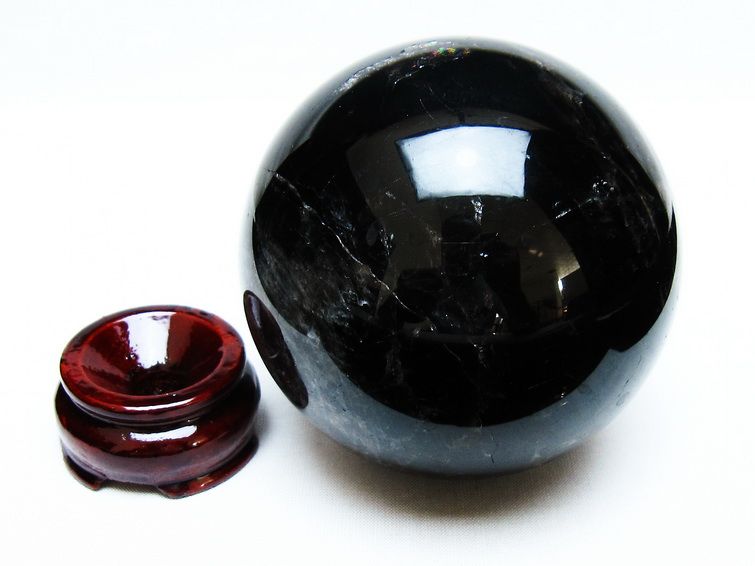1Kg モリオン 丸玉 90mm 黒水晶 丸玉 モリオン スフィア 一点物 151-8534