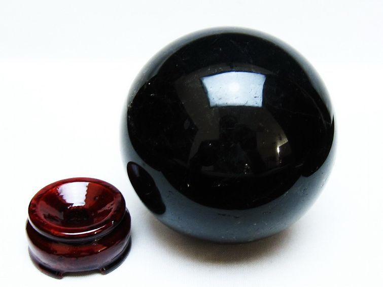 1.1Kg モリオン 丸玉 91mm 黒水晶 丸玉 モリオン スフィア 一点物 151-8555