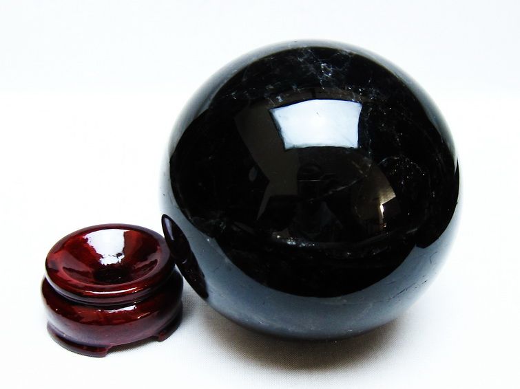 1Kg モリオン 丸玉 90mm 黒水晶 丸玉 モリオン スフィア 一点物 151-8558