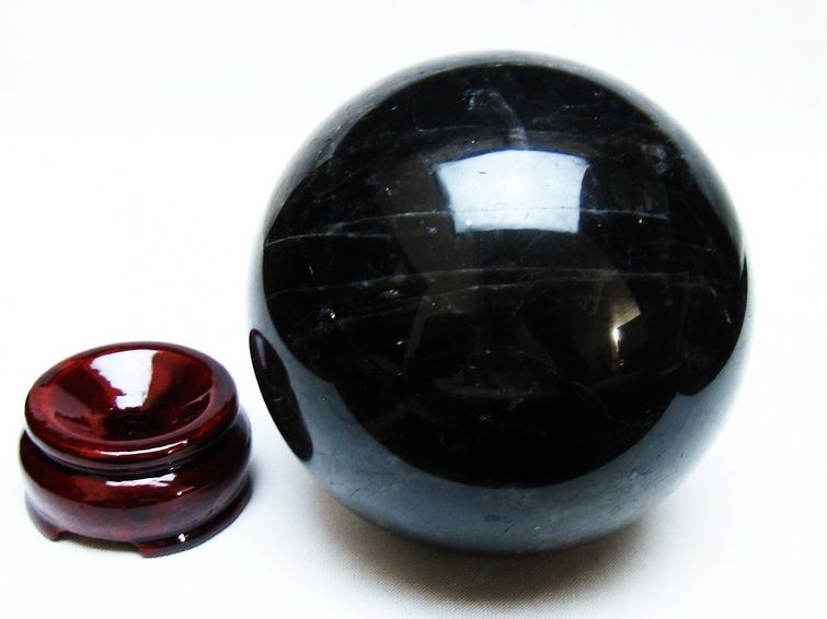 1Kg モリオン 丸玉 89mm 黒水晶 丸玉 モリオン スフィア 一点物 151-8561