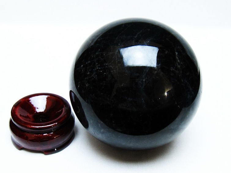 モリオン 丸玉 86mm 黒水晶 丸玉 モリオン スフィア 一点物 151-8564