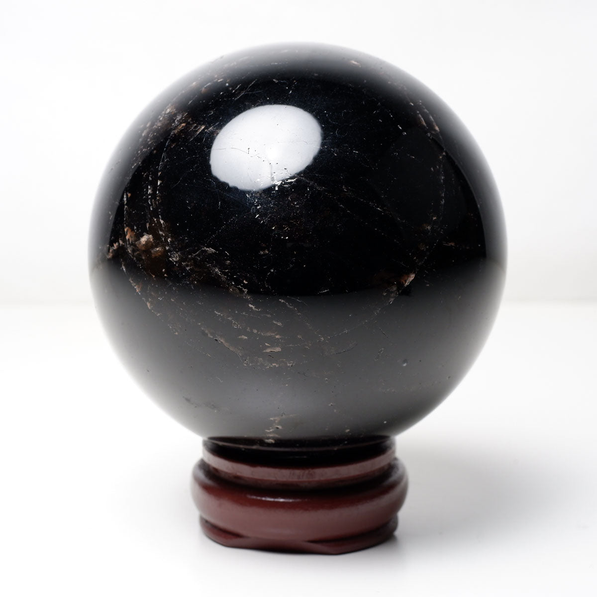 モリオン　スフィア　丸玉　台座付き 1.5Kg モリオン 丸玉 105mm 黒水晶 丸玉 モリオン スフィア 一点物 151