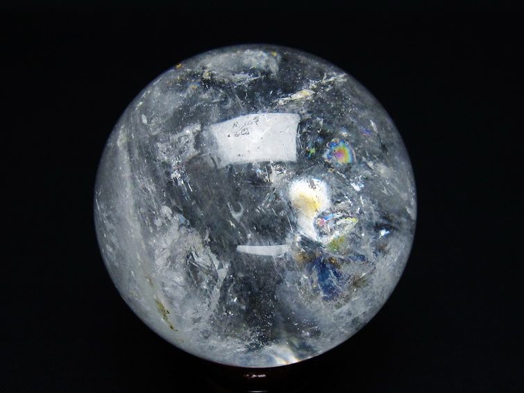 水晶 丸玉 虹入り 56mm スフィア 置物 水晶玉 一点物 151-8735