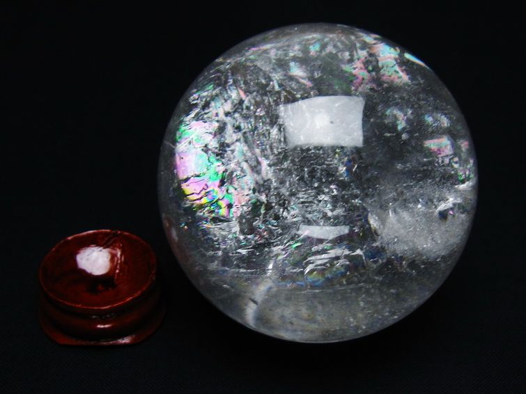水晶 丸玉 虹入り 59mm スフィア 置物 水晶玉 一点物 151-8798