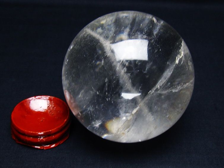 水晶 丸玉 71mm スフィア 置物 水晶玉 一点物 151-9070