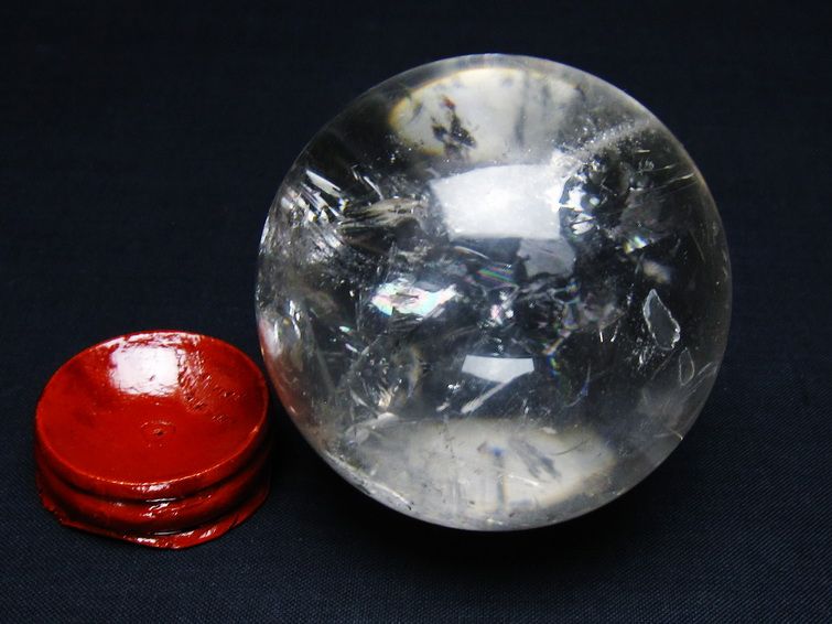 水晶 丸玉 63mm スフィア 置物 水晶玉 一点物 151-9077