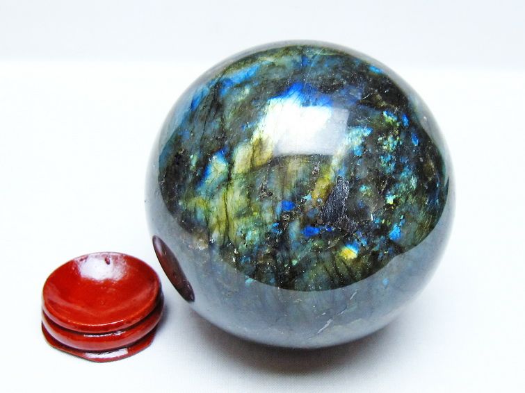 ラブラドライト 丸玉 82mm スフィア 置物 一点物 151-9146 【sold out】