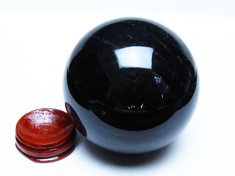 モリオン 黒水晶 丸玉 74mm スフィア 一点物 151-9274