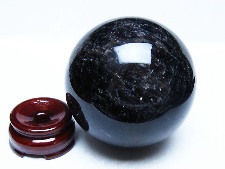 モリオン 黒水晶 丸玉 88mm スフィア 一点物 151-9334