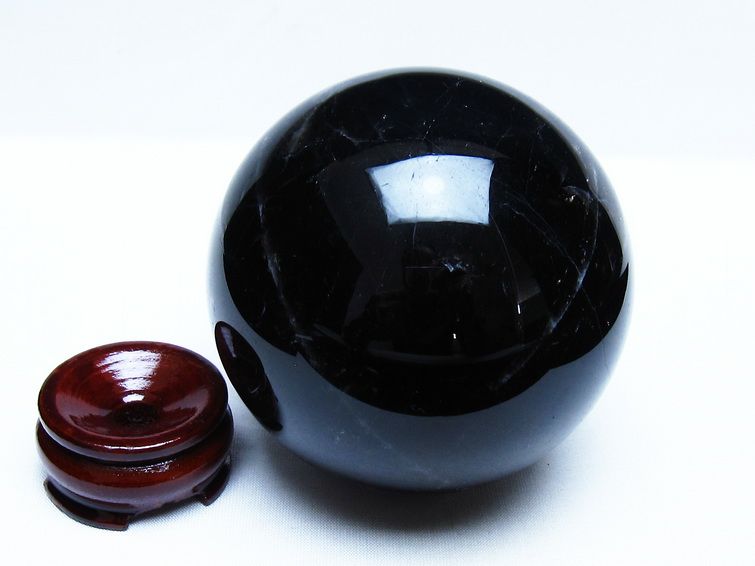 1.2Kg モリオン 黒水晶 丸玉 93mm スフィア 一点物 151-9347