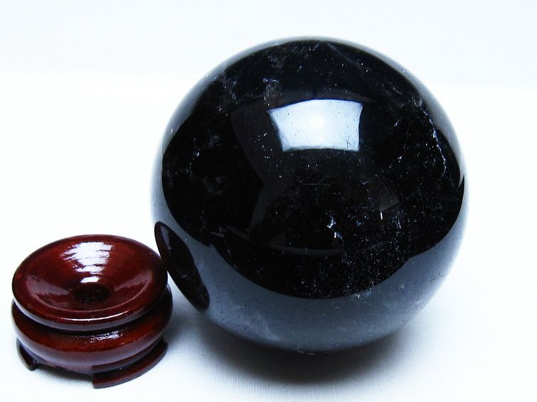 モリオン 黒水晶 丸玉 86mm スフィア 一点物 151-9357