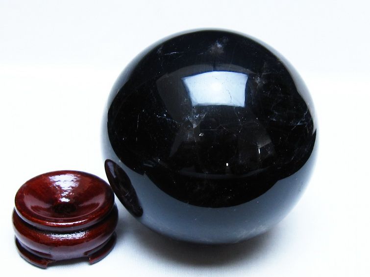 1.1Kg モリオン 黒水晶 丸玉 92mm スフィア 一点物 151-9369