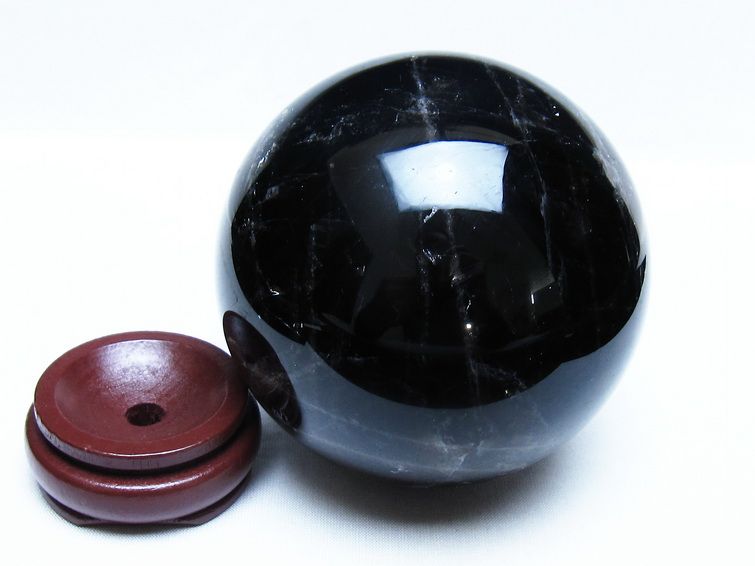 1.3Kg モリオン 黒水晶 丸玉 98mm スフィア 一点物 151-9377