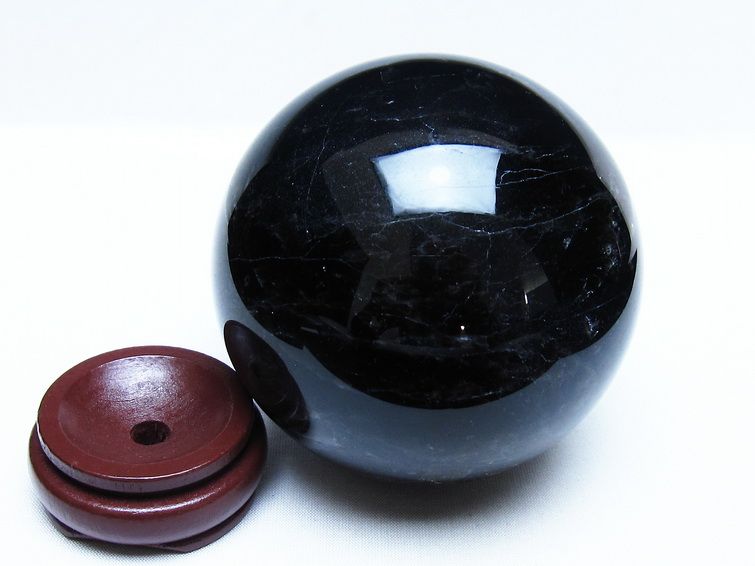 1.3Kg モリオン 黒水晶 丸玉 97mm スフィア 一点物 151-9378
