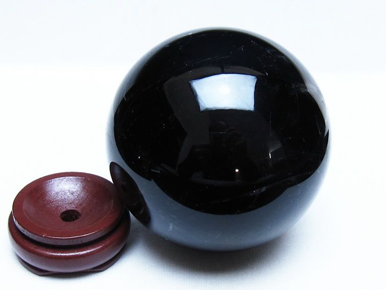 1.3Kg モリオン 黒水晶 丸玉 97mm スフィア 一点物 151-9379