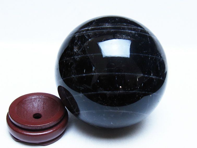 1.4Kg モリオン 黒水晶 丸玉 100mm スフィア 一点物 151-9384